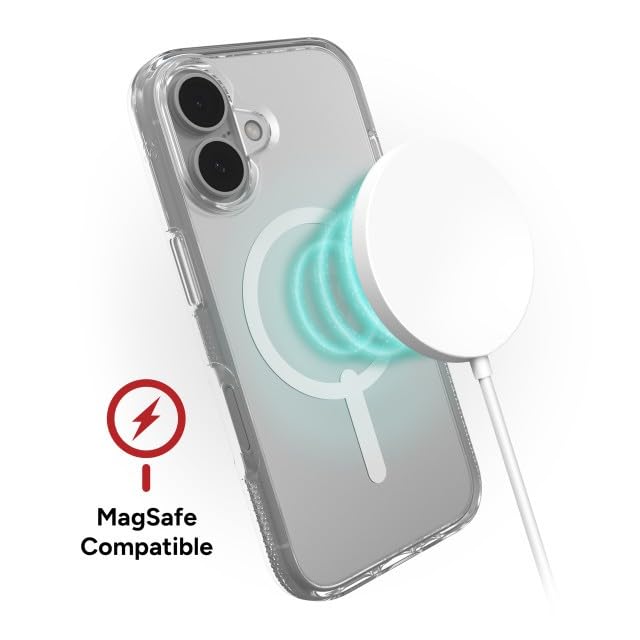 ZAGG Crystal Palace Snap Case for iPhone 16 Pro – Military-Grade 13ft Drop Protection, MagSafe Compatible, Crystal Clear, Anti-Yellowing, Graphene-Reinforced, Made from Recycled Materials - size: iPhone 16 Pro, style: With Magsafe
