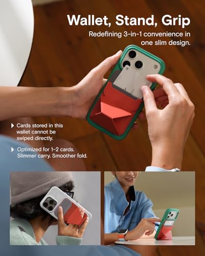 MOFT Magnetic Wallet Stand Compatible with iPhone 18/17/16/15/14/13 Series, Angle Adjustment Magsafe Compatible MOVAS Phone Stand,Clay - color: Clay, size: Standard