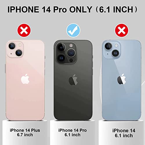MARKILL Compatible with iPhone 14 Pro Case 6.1 Inch with Built-in Ring Stand, Military Grade Drop Protection Full Body Rugged Heavy Duty Case 3 in 1 Protective Durable Cover - color: Deep Purple, size: iPhone 14 Pro 6.1"
