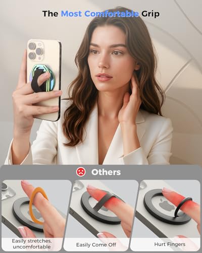 SUPERONE for MagSafe Phone Grip Kickstand, Magnetic Phone Ring Holder - color: Rose