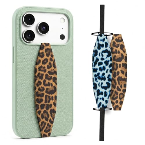 Switchbands Animal Phone Grip Strap 2 Pack – Reversible Elastic Strap, Adhesive-Free, Arthritis Friendly, Anti-Theft Protection, Wireless Charging Compatible, Universal Fit – Blue & Gold Cheetah - color: Blue & Gold Cheetah, size: Pack of 2