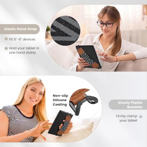 MoKo Security Hand-Strap for 6-8" Kindle eReaders Fire Tablets, YT-Brown - color: YT-Brown, style: Patterned Strap