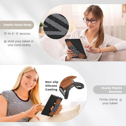 MoKo Security Hand-Strap for 6-8" Kindle eReaders Fire Tablets, YT-Brown - color: YT-Brown, style: Patterned Strap