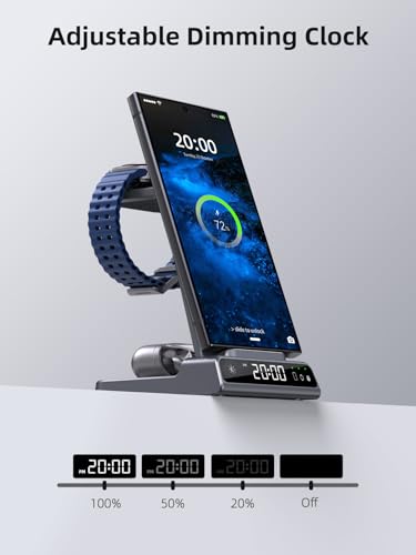 Wireless Charger for Samsung, Android Charger for Samsung Galaxy S25 Ultra - color: Grey