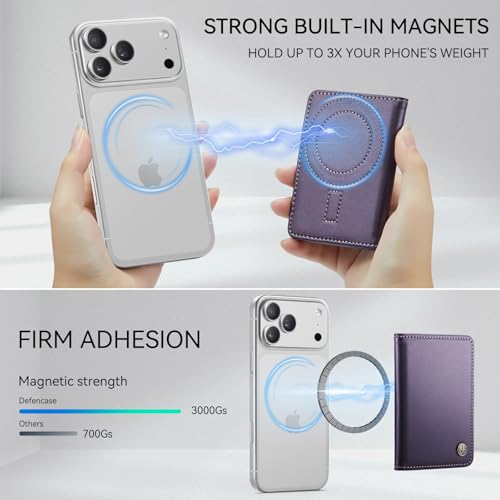 Defencase for Magsafe Wallet Magnetic Card Holder RFID Blocking, Purple - color: Fashion Purple