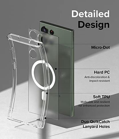 Ringke for Samsung Galaxy S23 Ultra Case [Fusion Magnetic Matte Clear] | Compatible with MagSafe, Oil & Dirt Resistant, Anti-Fingerprint Technology Prevents Oily Smudges, Feels Velvety Soft - size: Galaxy S23 Ultra