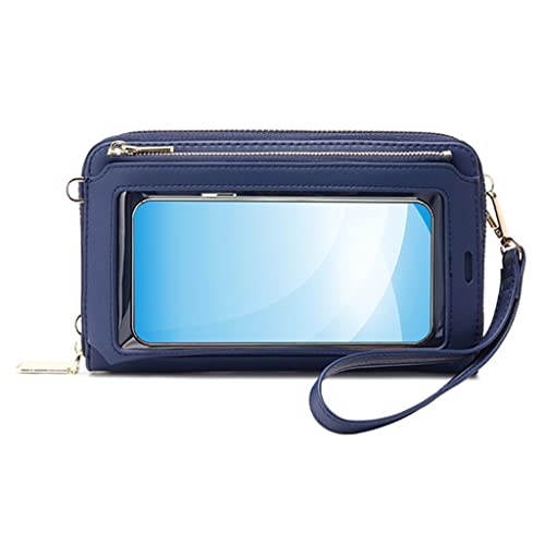 Lady Crossbody Shoulder Bag Mobile Phone Purse Transparent Window Touch Screen Wallet Waterproof Anti-scratch - color: D