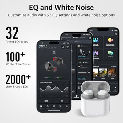 TOZO T6 Wireless Earbuds Bluetooth 5.3 Stereo Sound in Ear Headphones - color: White