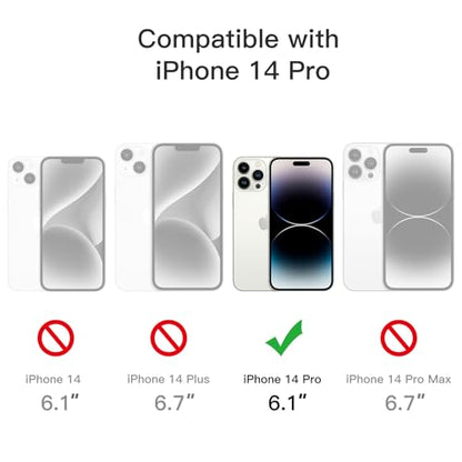 JETech Case for iPhone 14 Pro 6.1-Inch, Non-Yellowing Shockproof Phone Bumper Cover, Anti-Scratch Clear Back (Deep Purple) - color: Deep Purple, size: iPhone 14 Pro