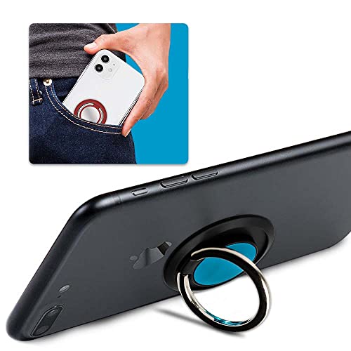 Phone Grip Ring Holder, 360° Rotation Finger Gripper and Kickstand for iPhone & Samsung, Compatible with Cell Phone Magnet and All Magnetic Mounts - Gold