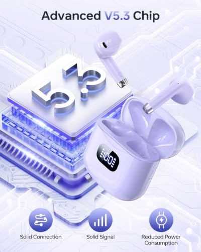 KTGEE Wireless Earbuds Bluetooth 5.3 Ear Buds Headphones, 40Hrs Playback - color: Orchid