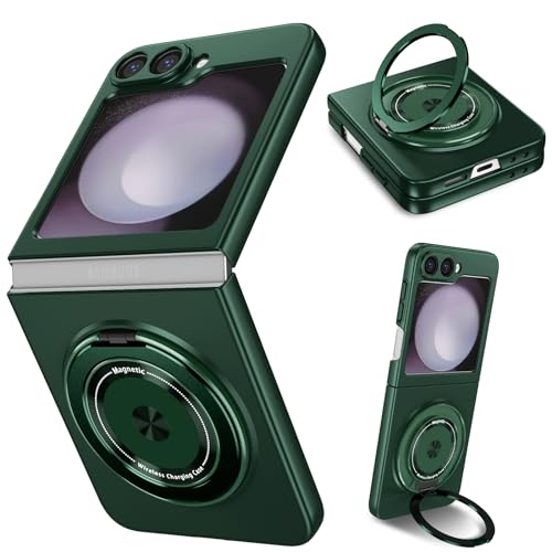 Magnetic Case for Samsung Galaxy Z Flip 6, [Compatible with MagSafe] Military Grade Shockproof Slim fit Samsung Z Flip 6 Phone Case with Magnetic Ring Kickstand, Green… - color: Green, size: Samsung Galaxy Z Flip 6