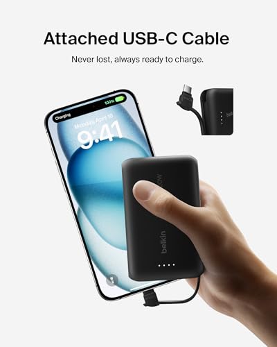 Belkin 10000mAh 20W USB C Power Bank, Portable Charger for iPhone & iPad - color: Black, style: 10K mAh