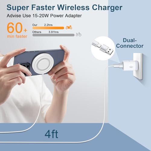 15W Magnetic Wireless Charger Pad for iPhone 18 Pro Max/Pro 17 Pro Max 17e - color: White