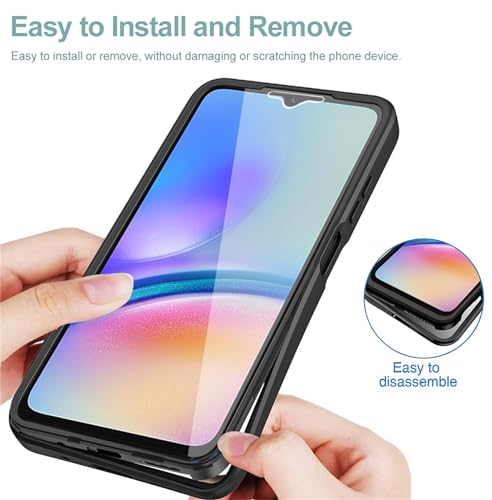 CCSamll for Samsung Galaxy A05 Case with Screen Protector QC Blue | Clear Slim Shockproof Soft TPU Bumper, Full Body Protective Phone Cover, Touch Sensitive Front Case for Samsung A05 - color: Blue