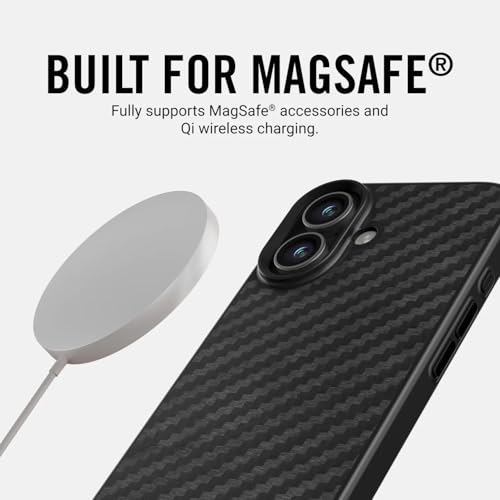 Ridge Case Compatible with iPhone 17 - Compatible with MAGSAFE & Wireless Charging, Aluminum Control Buttons, Dual-Layer Construction, TPU Bumper with Drop Protection (Carbon) - color: Carbon, size: iPhone 17
