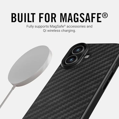 Ridge Case Compatible with iPhone 17 - Compatible with MAGSAFE & Wireless Charging, Aluminum Control Buttons, Dual-Layer Construction, TPU Bumper with Drop Protection (Carbon) - color: Carbon, size: iPhone 17