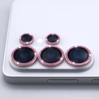 for Samsung Galaxy S26 Ultra Camera Lens Protector, Bling Glitter Metal Ring Tempered Glass Lens Cover Accessories (Pink) - color: Pink