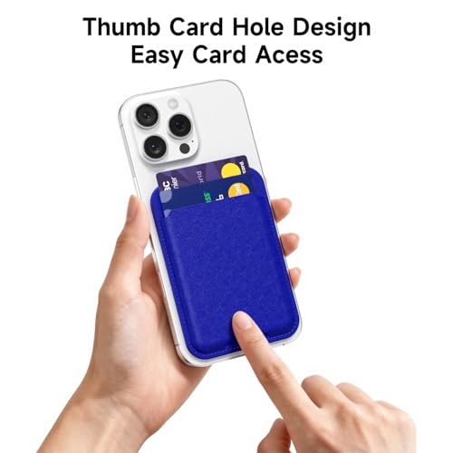 oakxco Phone Pocket Stick On, Secure Phone Card Holder Plastic, Slim Thin Adhesive Card Holder Sleeve ID Credit Card, Compatible with iPhone Samsung, Royal Blue - color: Royal Blue