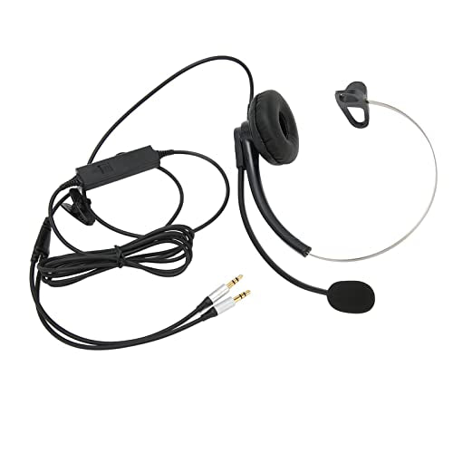 Single-Ear Wired Headset with Noise Cancelling for HD Crystal Clear Calls in Call Center Office (Dual 3.5mm Interface) - size: Duale 3,5-mm-Schnittstelle