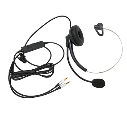 Single-Ear Wired Headset with Noise Cancelling for HD Crystal Clear Calls in Call Center Office (Dual 3.5mm Interface) - size: Duale 3,5-mm-Schnittstelle