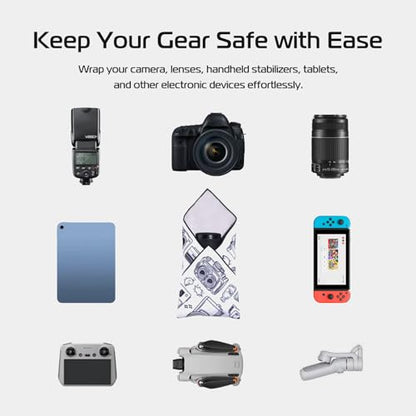 ULANZI Protective Anti-Scratch Lens Wrap Self-Adhesive Cloth f DSLR Camera - color: Off White