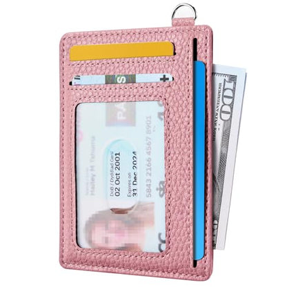 Mayski Slim Wallet, Credit Card Holder for Women, Minimalist Front Pocket RFID Blocking Card Cases, Small Wallet Women Men(Litchi Pink) - color: Litchi Pink