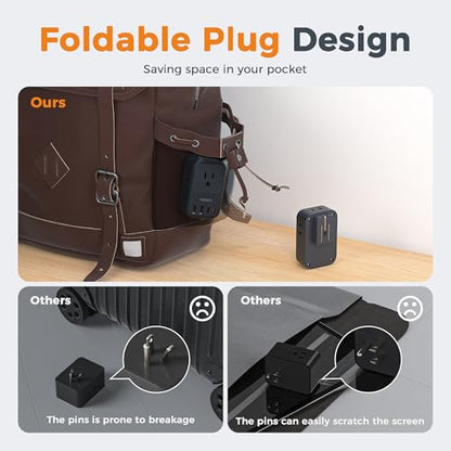 TESSAN USB C Charger Block 20W PD, Fast Charging Adapter with Foldable Plug - color: Black, size: 2 USB-C/A