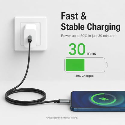 SMALLElectric 3 Pack MFi iPhone Charger 10ft Extra Long Lightning Cable - color: Gray, size: 10 Foot