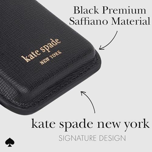 kate spade new york Magnetic Card Holder/Wallet - Black | Stylish Phone Wallet - Compatible w/MagSafe Phones & Cases -Detachable MagSafe Wallet for iPhone 17 Pro Max/16/15/14/Pixel 10 - color: Black