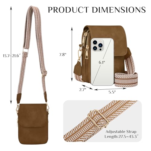 Fashion Small Crossbody Bags for Women Trendy Designer Cell Phone Purses | Adjustable Straps,with Card Holder,Detachable Wristlet Strap,small Cross Body Bag for Woman,Mini Bags,Travel Purse,Work,Gym - color: Sandy Brown
