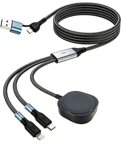 100W Multi Charging Cable for Apple iWatch/Lightning/USB C, 6.6FT - size: AC to C+L+iWatch(6.6FT)
