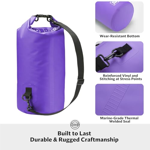 5/10/25/30/40L Waterproof Dry Bag, Small Lightweight Roll Top Dry Bag Backpack w/Waterproof Phone Case, Kayaking, Travel, Hiking, Fishing, Tubing, Camping, the Beach, Men/Women (Purple) - color: 5/10l Purple, size: 5L