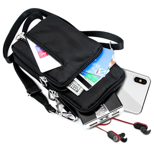 BIAOTIE Lightweight Small Crossbody bags Cell Phone Purses Travel Pouch Shoulder Bag for Women - color: Black