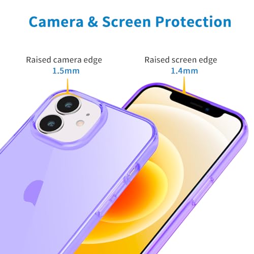JJGoo Compatible with iPhone 12 Case & 12 Pro Case Clear Soft Transparent Shockproof Protective Slim Thin Bumper Phone Cover for 12 and 12 Pro - 6.1 inch, Clear Purple - color: Purple