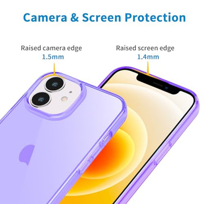 JJGoo Compatible with iPhone 12 Case & 12 Pro Case Clear Soft Transparent Shockproof Protective Slim Thin Bumper Phone Cover for 12 and 12 Pro - 6.1 inch, Clear Purple - color: Purple