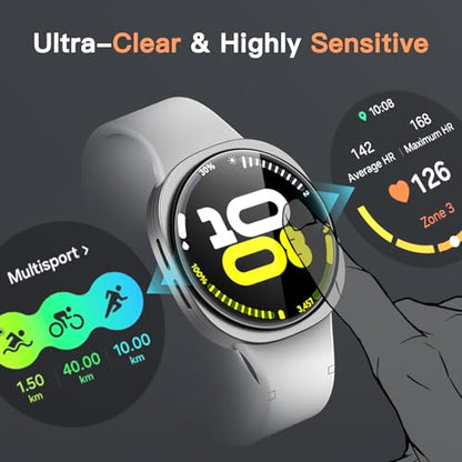 JETech Screen Protector for Samsung Galaxy Watch 9/8 44mm, 3-Pack | Tempered Glass Protection, HD Clear, Anti-Scratch Design - size: Galaxy Watch 9/8 44mm