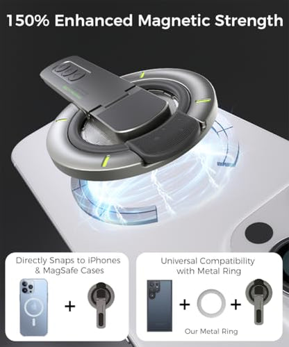 Phone Grip for Magsafe Phone Stand 360°Roration Gym Holder (Black) - color: Black