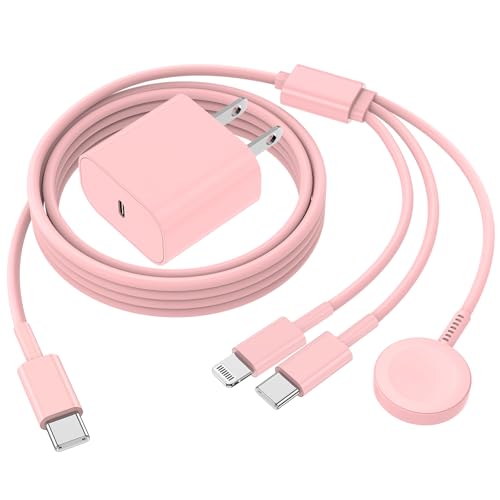 QZIIW 20W Apple Watch Charger,Apple Watch Magnetic Fast Charger USB C Cable - color: Pink