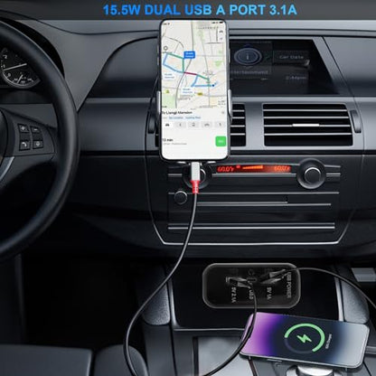 12V RV USB Outlet 3 Charging Ports 45.5W Panel Wall Surface Mount - color: Black, size: 1PCS