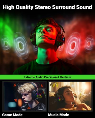 Krysenix 2.4 GHz Wireless Gaming Headset for PC, PS5, PS4, Switch - Black - color: Pure Black