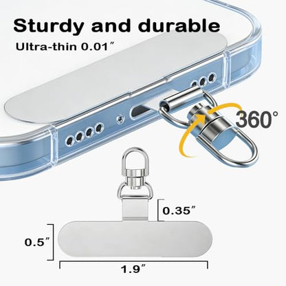 Prime Comfort Phone Tether with Carabiner Clip and 360° Tether Tab, Cell Phone Tether Lanyard with Retractable Keychain - color: Clear