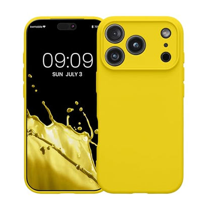 kwmobile Case Compatible with Apple iPhone 17 Pro Case - Protective Slim TPU Phone Cover - Soft Matte Finish - Radiant Yellow - color: Radiant Yellow, size: iPhone 17 Pro