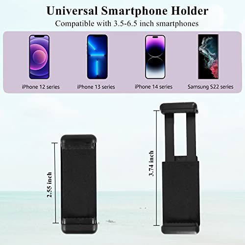 PRAQECZ Clip Clamp Phone Holder, Cell Phone Stand for Desk/Table/Glass Door/Desktop Baffle/Easel，360° Adjustment Metal Clamp Mount Compatible with 3.5-6.5 inch Smart Phones