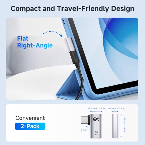 Cable Matters 2-Pack 40Gbps Flat Right Angle USB C Adapter - style: Flat Right Angle