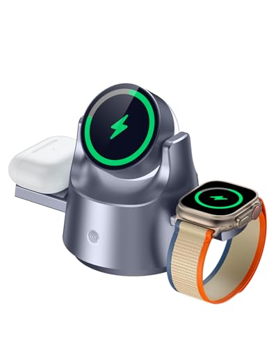 Magnetic Wireless Charging Station, 4-in-1 Charger with Night Light
