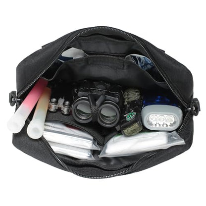 Mini Heavy Duty Tactical Belt Pouch for Men - Small Molle Pouch,Admin Pouch - color: black-big Horizontal pouches