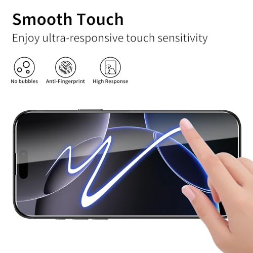 3 Pack Screen Protector for iPhone 16 Pro with 3 Pack Camera Lens Protector, Tempered Glass Film, 9H Hardness, HD Clear, Scratch Resistant, Case Friendly, Easy Install - size: iPhone 16 Pro