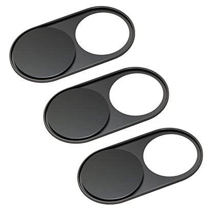 HKDGYHON Laptop Camera Cover Slide, Metal Webcam Cover, Super-Thin 0.023 inch Magnetic Camera Cover Slide, Protect Privacy, Compatible with MacBook, iMac, Laptop, PC, iPad, iPhone - color: Light Black-3 Pack