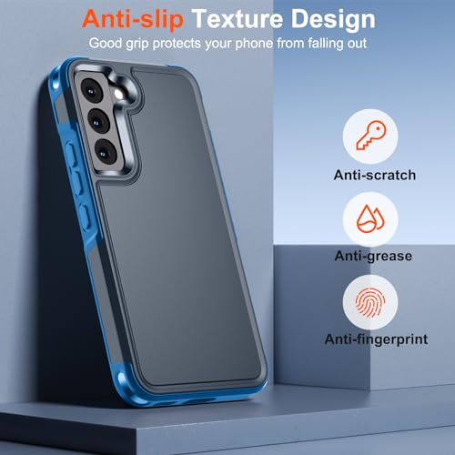 zapica Designed for Samsung Galaxy S22 Case, Deep Blue | Military Grade Drop Protection, Dual Layer Structure Design, Heavy Duty Shockproof Non-Slip Phone Cover - color: Deep Blue, size: Samsung Galaxy S22 6.1''